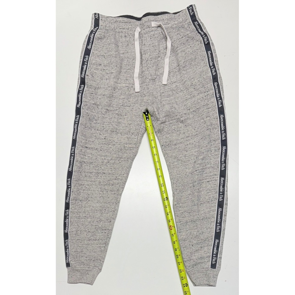 Abercrombie Fitch Gray Soft AF Fleece Jogger Sweatpants Women Size S Logo Tape